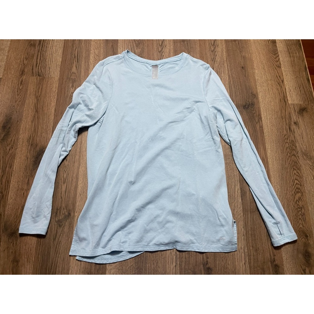 Zuda Shirt, Women's Size Small, Light Blue, Long Sleeve, Back Ruched